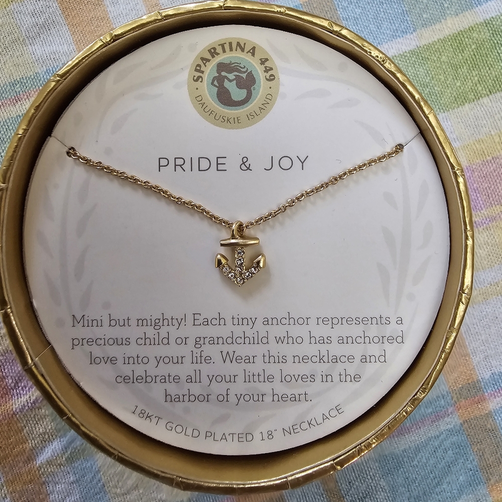Gold anchor necklace NIB